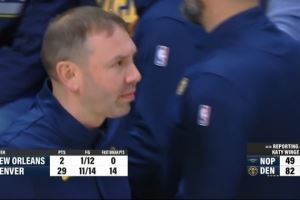 一通狂轰滥炸!第三节不到8分钟 掘金轰出29-2领先鹈鹕33分!